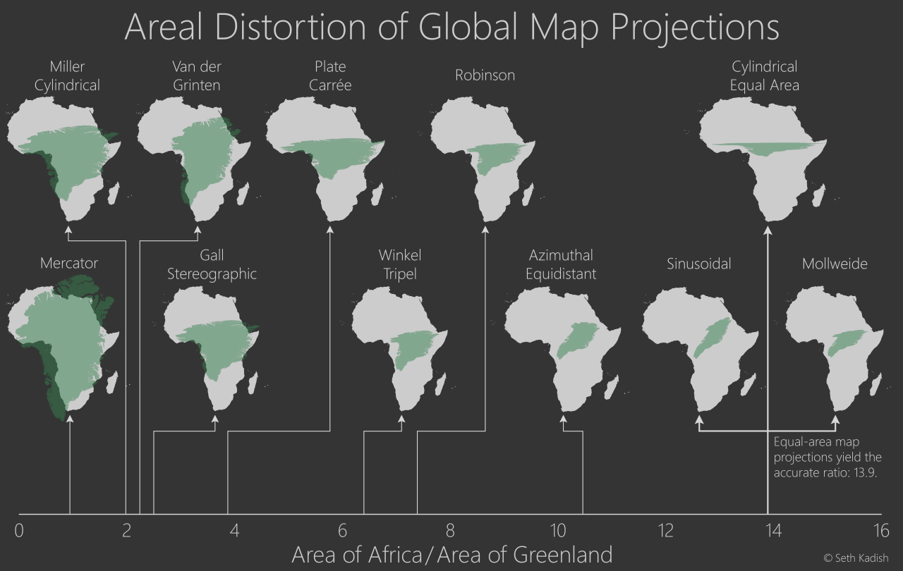 Distorsione delle forme in una mappa