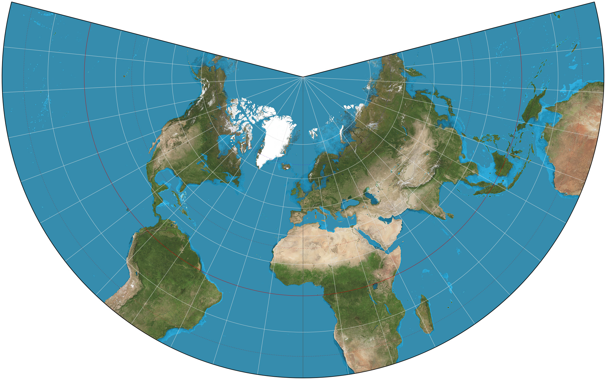 Mappa della Terra con la proiezione di Mercatore