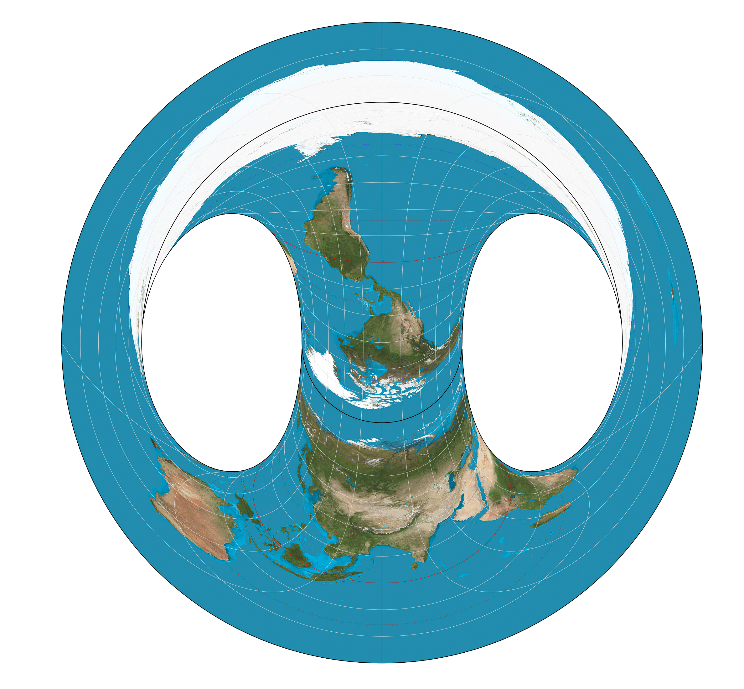 Mappa completa della Terra con la proiezione di Hammer