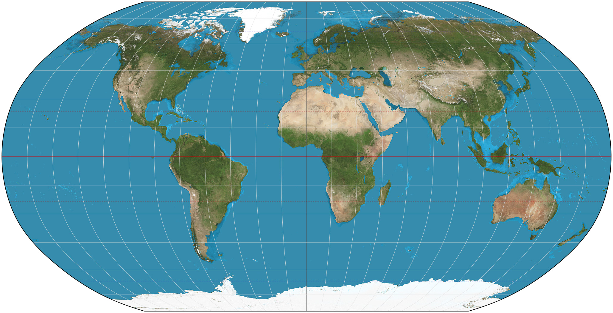 Mappa della Terra con la proiezione di Robinson