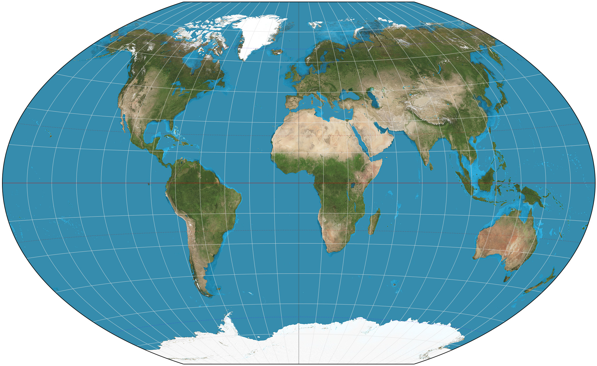 Mappa della Terra con la proiezione Winkel Tripel